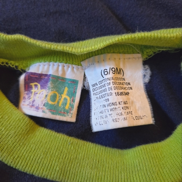 Vintage 1990s Y2K Disney Winnie the Pooh navy blue plaid onesie - Picture 4 of 5